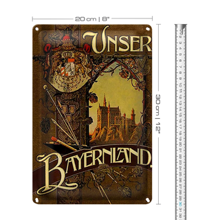 Blechschild Bayern 20x30cm Schloss Neuschwanstein Schwangau