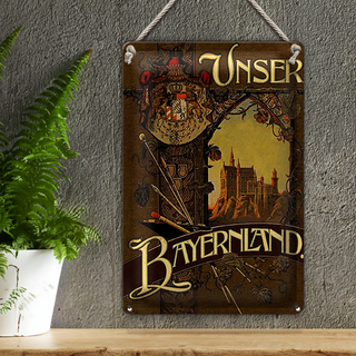Blechschild Bayern 20x30cm Schloss Neuschwanstein Schwangau