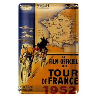 Blechschild Spruch 20x30cm le film Fahrrad Tour France 1952