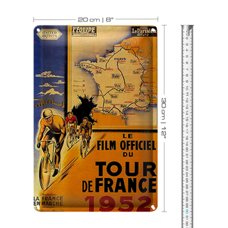 Blechschild Spruch 20x30cm le film Fahrrad Tour France 1952