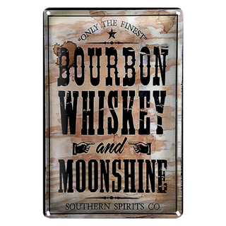 Blechschild 20x30cm Bourbon Whiskey only thr finest