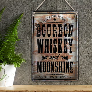Blechschild 20x30cm Bourbon Whiskey only thr finest