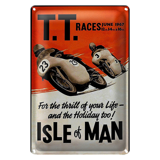 Blechschild Spruch 20x30cm Motorrad TT Races Isle of Man