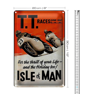Blechschild Spruch 20x30cm Motorrad TT Races Isle of Man