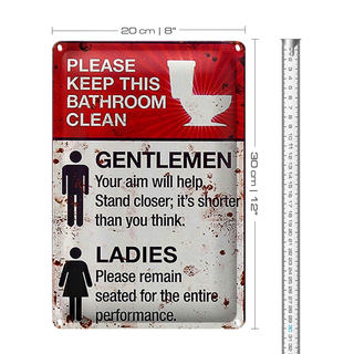 Blechschild Spruch 20x30cm Gentlemen Ladies WC Toilette