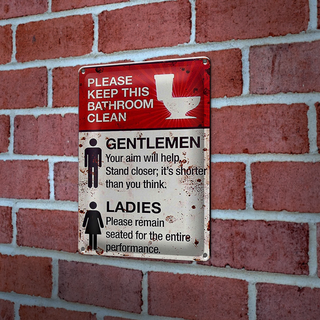 Blechschild Spruch 20x30cm Gentlemen Ladies WC Toilette