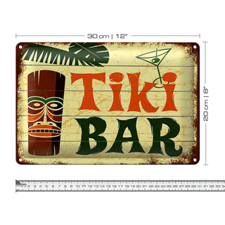 Blechschild Spruch 30x20cm TIKI Bar Cocktail