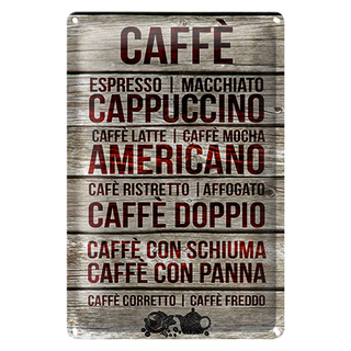 Blechschild Caffee 20x30cm Caffe espresso capuccino latte