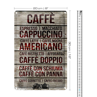 Blechschild Caffee 20x30cm Caffe espresso capuccino latte