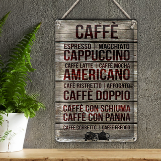 Blechschild Caffee 20x30cm Caffe espresso capuccino latte