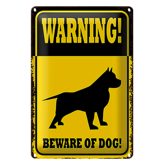 Blechschild Spruch 20x30cm Hund Warning beware of dog