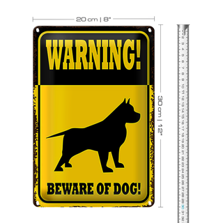 Blechschild Spruch 20x30cm Hund Warning beware of dog
