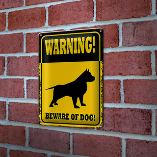 Blechschild Spruch 20x30cm Hund Warning beware of dog
