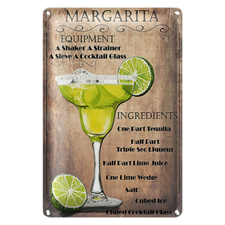 Blechschild 20x30cm Margarita Equipment beige Dekoration