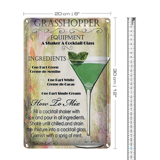 Blechschild 20x30cm Grasshopper ingredients