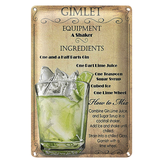 Blechschild 20x30cm Gimlet Equipment beige Dekoration