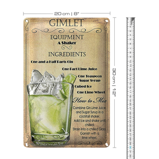 Blechschild 20x30cm Gimlet Equipment beige Dekoration