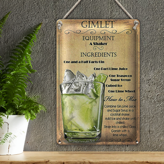 Blechschild 20x30cm Gimlet Equipment beige Dekoration