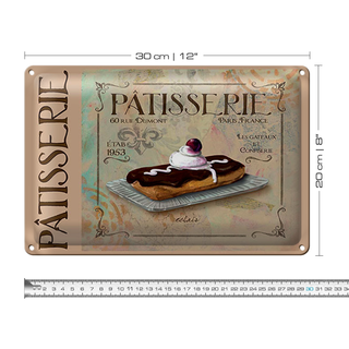 Blechschild Spruch 30x20cm Patisserie Paris eclair Kuchen