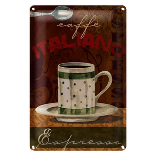 Blechschild Kaffee 20x30cm Caffe italiano Espresso Tasse