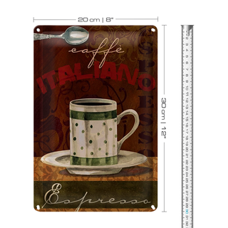 Blechschild Kaffee 20x30cm Caffe italiano Espresso Tasse
