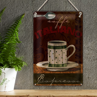 Blechschild Kaffee 20x30cm Caffe italiano Espresso Tasse