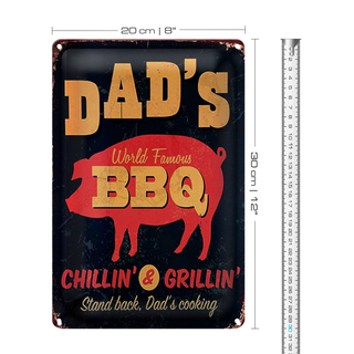 Blechschild Spruch 20x30cm Dad´s world famous BBQ grillin