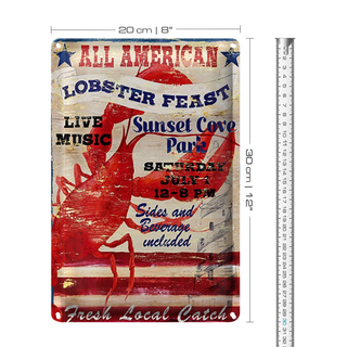 Blechschild Spruch 20x30cm all american lobster feast music