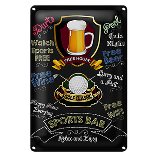 Blechschild Spruch 20x30cm sports bar Golf relax and enjoy