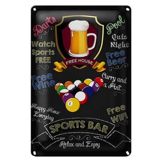 Blechschild Spruch 20x30cm sports bar Beer Bier relax enjoy