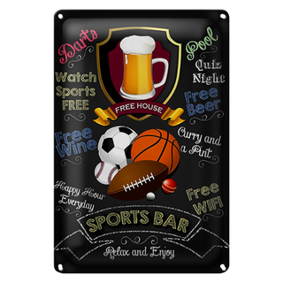 Blechschild Spruch 20x30cm sports bar happy hour Beer darts
