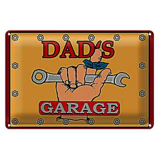 Blechschild Spruch 30x20cm dads Garage Papa Werkstatt