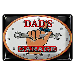 Blechschild Spruch 30x20cm dads Garage Papas Werkstatt
