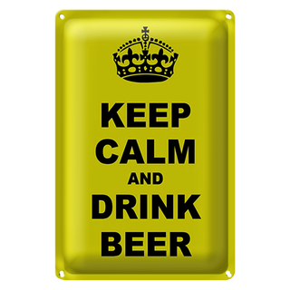 Blechschild Spruch 20x30cm keep calm and drink beer