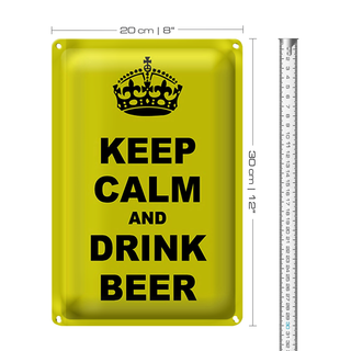 Blechschild Spruch 20x30cm keep calm and drink beer
