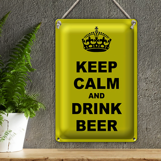 Blechschild Spruch 20x30cm keep calm and drink beer