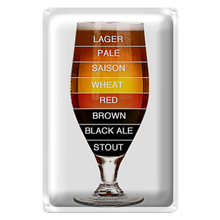 Blechschild Spruch 20x30cm Bier Bierglas lager pale saison