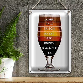 Blechschild Spruch 20x30cm Bier Bierglas lager pale saison