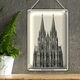 Blechschild Zeichnung 20x30cm der Dom zu Köln Kölner Dom