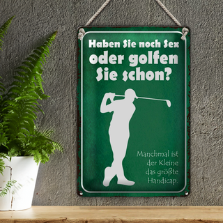 Blechschild Spruch 20x30cm Haben Sie noch Sex oder golfen