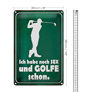Blechschild Spruch 20x30cm Ich habe noch Sex und golfe