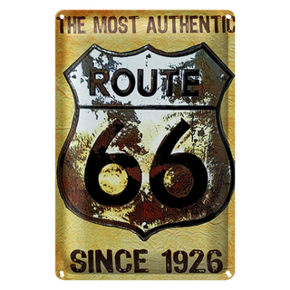 Blechschild Retro 20x30cm Wappen Route 66 since 1926 USA