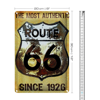 Blechschild Retro 20x30cm Wappen Route 66 since 1926 USA