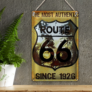 Blechschild Retro 20x30cm Wappen Route 66 since 1926 USA