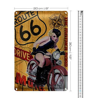 Blechschild Pin Up 20x30cm Route 66 the mother road Motel