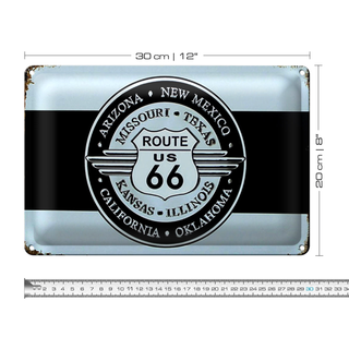 Blechschild Retro 30x20cm Rote US 66 Arizona new mexico