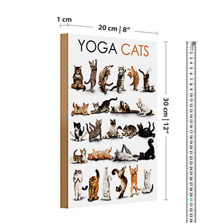 Holzschild Tiere 20x30cm Yoga Cats Katzen