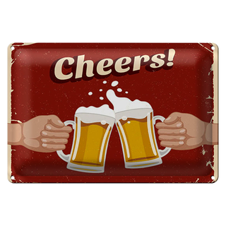 Blechschild 30x20cm Beer Cheers Bier