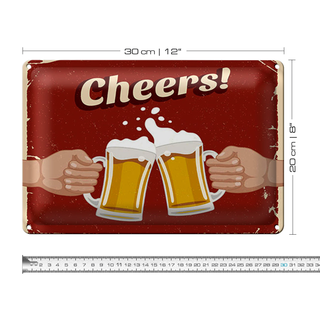 Blechschild 30x20cm Beer Cheers Bier