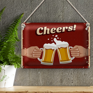 Blechschild 30x20cm Beer Cheers Bier